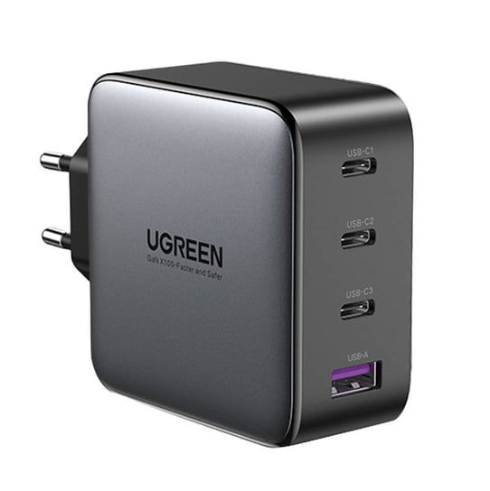 Ładowarka sieciowa UGREEN CD226, 3x USB-C, 1x USB-A, GaN, PD3.0, QC4+, 100W, Kabel 1.5m (szary) uGreen
