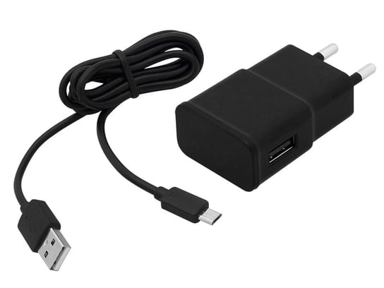 Ładowarka sieciowa USB 2,1A + kabel microUSB 1m Blow