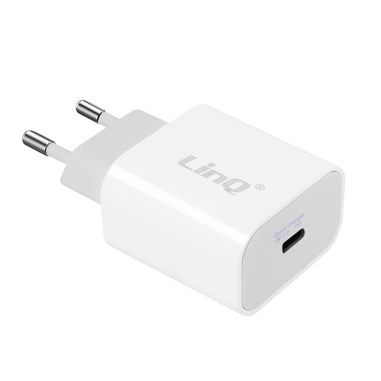 Ładowarka sieciowa USB typu C o mocy 18 W z szybkim ładowaniem LinQ biała LinQ