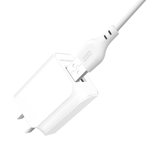 Ładowarka sieciowa XO L35D plus kabel typ-c, biała, 2 USB, 2.1A XO