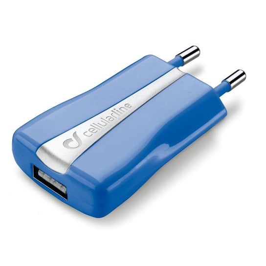 Ładowarka sieciowa z wejściem USB, niebieska Cellular Line