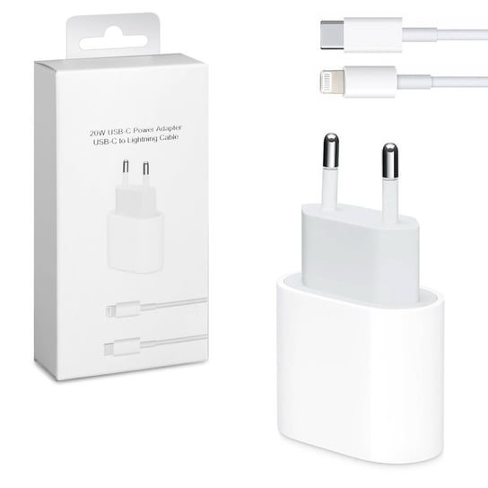 Ładowarka sieciowa zasilacz USB-C 20W PD + kabel Lightning 1m do iPhone X XS 11 12 13 14 Pro MFC
