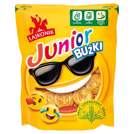 Lajkonik Junior Drobne pieczywo słodko-słone buźki 90 g Lajkonik