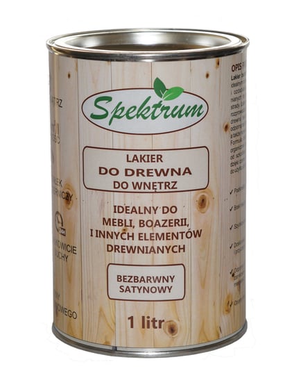 Lakier do drewna bezbarwny SPEKTRUM 1 litr satynowy Spektrum