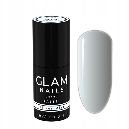 Lakier hybrydowy Glam Nails 513 Silver Mist 6ml Inna marka