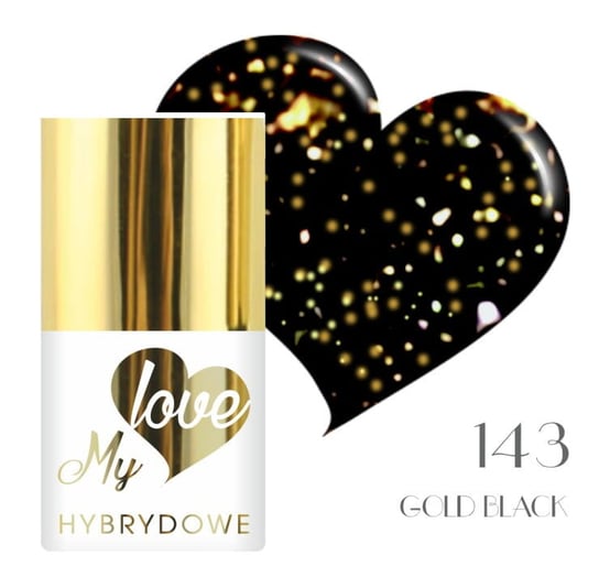Lakier Hybrydowy Mylove UV/Led 143 Black - Gold SUNFLOWER