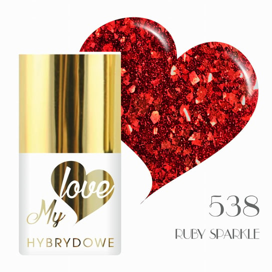 Lakier Hybrydowy Mylove UV/Led 538 Ruby Sparkle SUNFLOWER