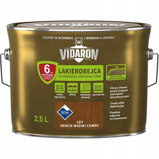 Lakierobejca Orzech Włoski Ciemny L21 2,5L Vidaron VIDARON