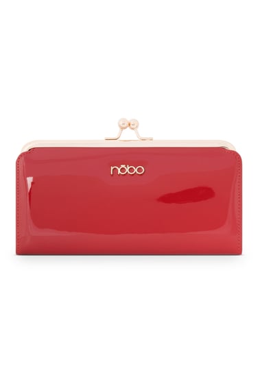 Lakierowany portfel Nobo z biglem czerwony Nobo