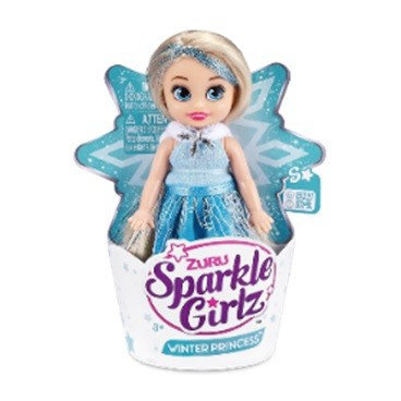 Lalka 4.7 cala Zimowa Księżniczka kraton 48 sztuk Sparkle Girlz