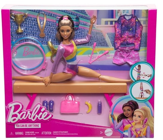 Lalka Barbie Gimnastyczka Made To Move HRG53 z akcesoriami Barbie