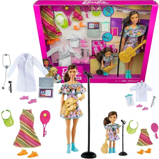 Lalka Barbie i Chelsea duży zestaw Kariera Zawody Mattel