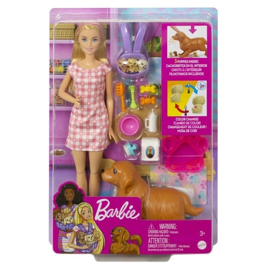 Lalka Barbie Narodziny piesków zestaw + lalka Mattel