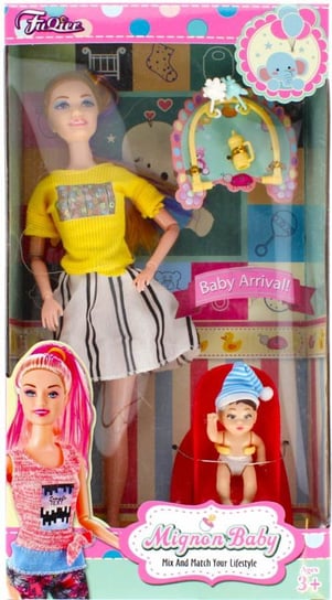 Lalka Barbie Opiekunka Do Dzieci Dla Dziewczynki  (Zółta) Pościel Szpulka
