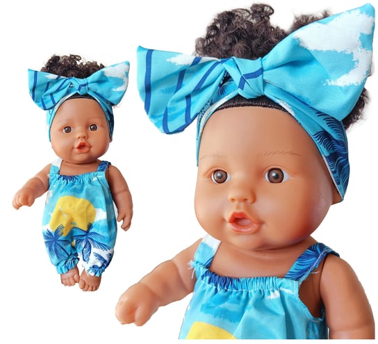 Lalka Bobas Ciemnoskóra Jak Żywa Z Włosami Włosy Afro W Niebieskim Ubranku Happy Kiddo