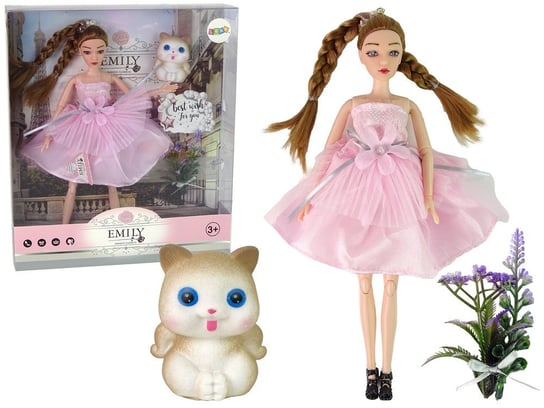 Lalka Dla Dzieci Emily Warkocze Kot Kwiaty Import LEANToys Inna marka