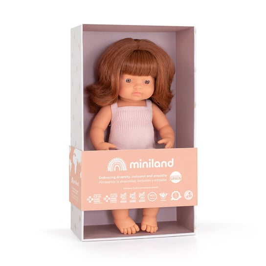 Lalka dziewczynka Colourful Edition Miniland Doll - Europejka Rude włosy 38cm Miniland