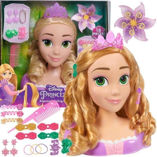 Lalka Głowa Do Stylizacji I Czesania Włosów Księżniczka Disney Roszpunka Zaplątani Fryzjer + Akcesoria Just Play