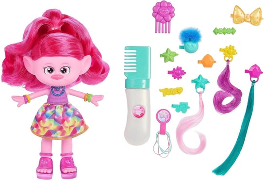 Lalka królewna Poppy z długimi włosami + akcesoria i magiczny żel do włosów idealny prezent dla dziewczynki 3+ Mattel