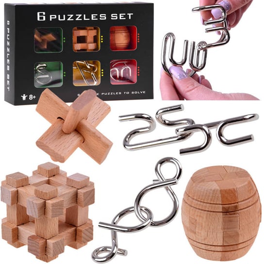 Łamigłówki Logiczne Puzzle Metalowe Zagadka Zestaw Inna marka