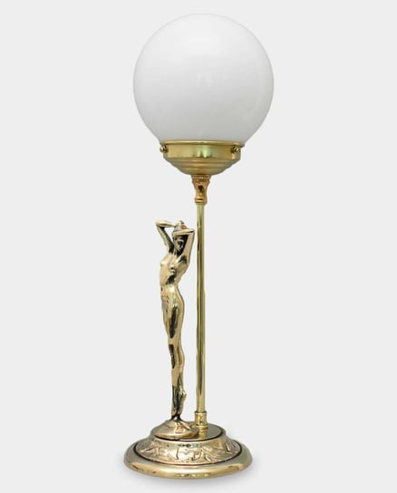 Lampa Art Deco z Figurą Kobiety Złota rzezbyzbrazu.pl