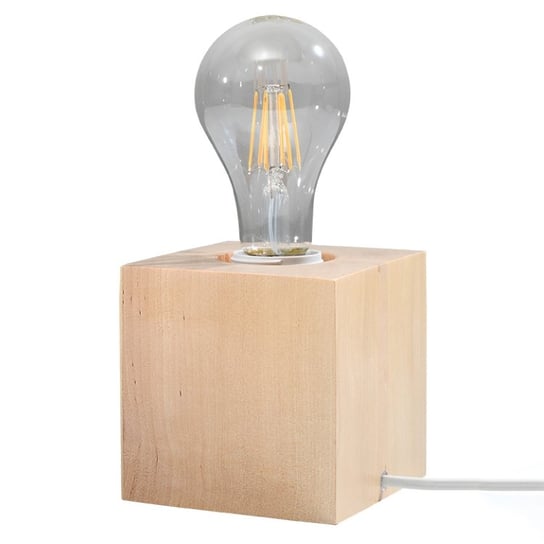 Lampa biurkowa ARIZ naturalne drewno skandynawski kwadrat rozproszone światło SL.0677 Sollux Lighting Sollux Lighting