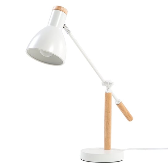 Lampa biurkowa BELIANI Peckos, E27, biała, 20,5x55 cm Beliani