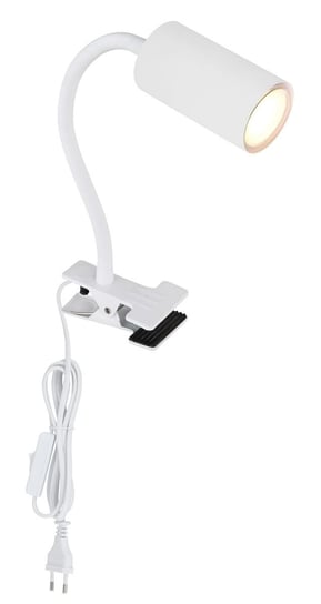 Lampa biurkowa Herti 57913T regulowana z mocowaniem biała Globo