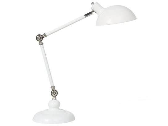 Lampa biurkowa regulowana metalowa biała MERAMEC Beliani