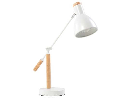 Lampa biurkowa regulowana metalowa biała PECKOS Beliani