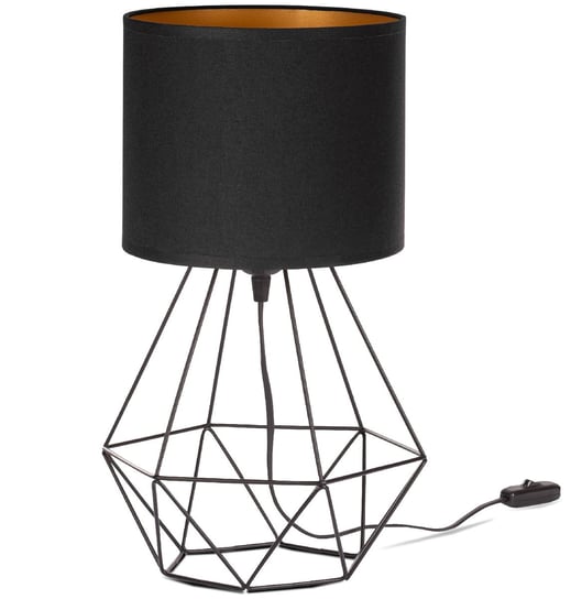 Lampa biurkowa stołowa NOCNA LOFT ABAŻUR czarny złoty Tornado