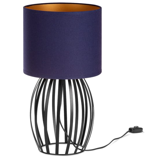 Lampa biurkowa stołowa NOCNA LOFT ABAŻUR granatowy złoty Tornado