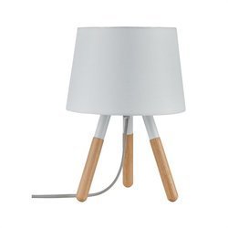 Lampa biurkowa z abażurem Neordic Berit E27 drewno biały PAULMANN