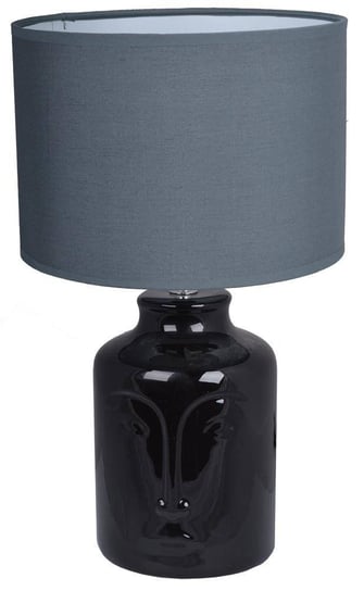 Lampa ceramiczna czarna twarz z szarym abażurem Inna marka