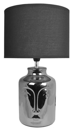 Lampa ceramiczna srebrna twarz z czarnym abażurem Inna marka