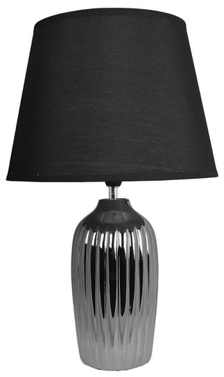 Lampa ceramiczna srebrna z czarnym abażurem Inna marka