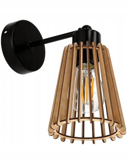 LAMPA kinkiet E27 ścienny stały loft Drewno eko LED-ONE