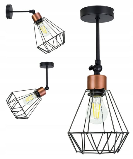 LAMPA KINKIET ŚCIENNY regulowany loft BRYLANT drut LED-ONE