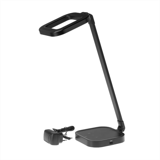 Lampa LED czarna na biurko moc 10W z ładowarką USB lampka biurkowa AlleBeauty