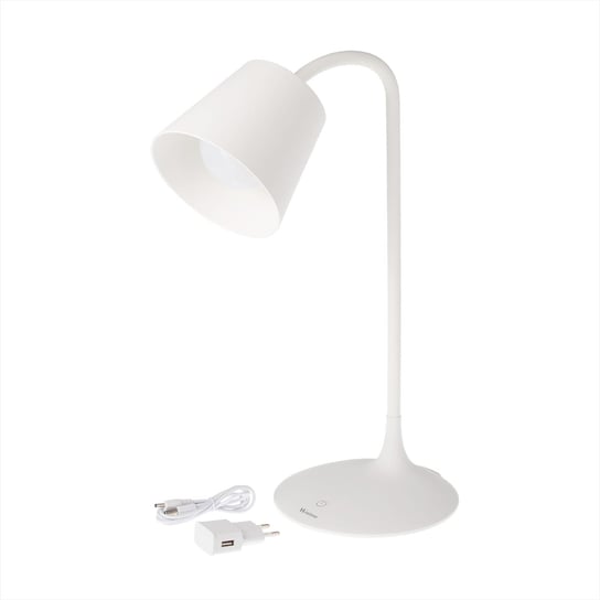 Lampa LED na biurko klosz okrągły , z akumulatorkiem dla mobilnych manicurzystek lampka biurkowa AlleBeauty