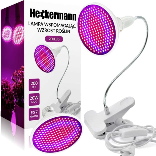 Lampa LED plant Heckermann 20W model 200LED z uchwytem Heckermann