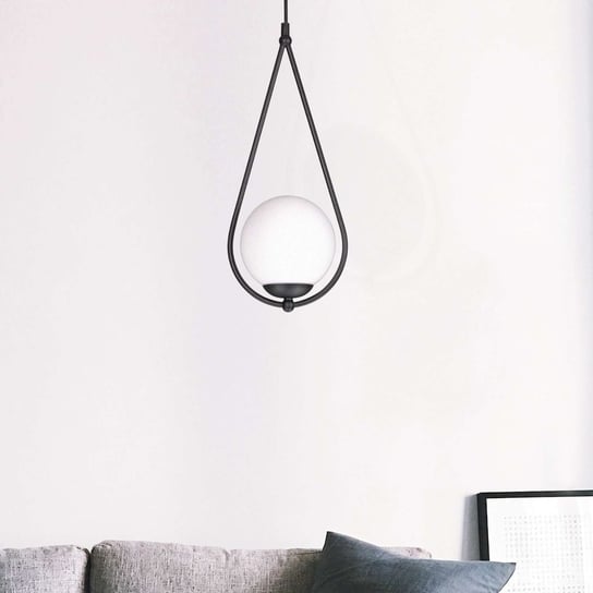 LAMPA modernistyczna K-4770 wisząca OPRAWA szklane kule ZWIS kropla ball czarna biała KAJA