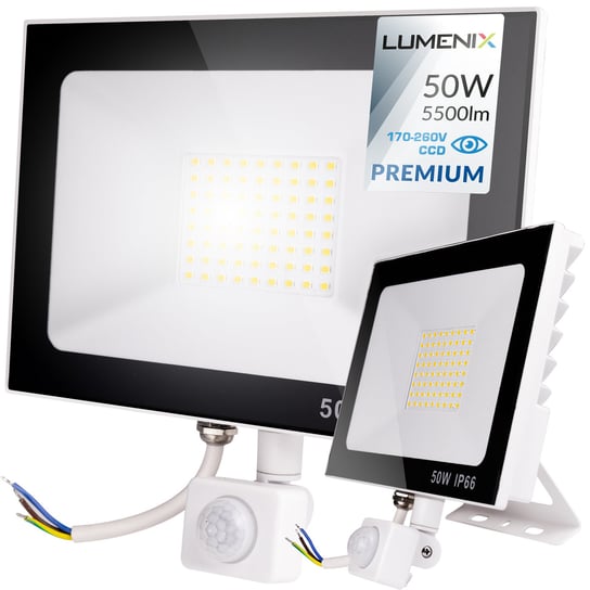 Lampa Naświetlacz LED 50W Z CZUJNIK RUCHU PREMIUM Lumenix DLED