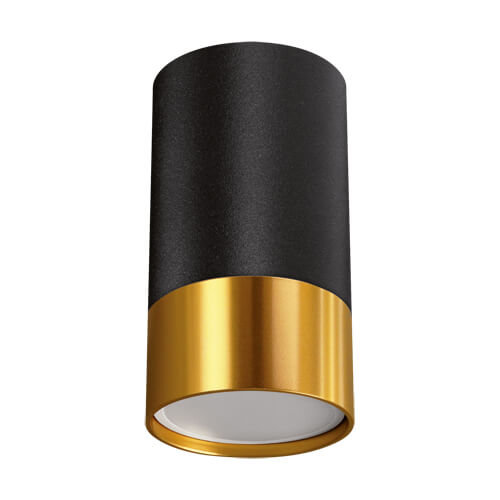 Lampa natynkowa Puzon nowoczesna do pokoju czarna złota IDEUS