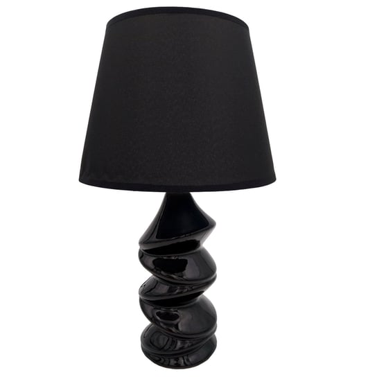 Lampa nocna czarna stołowa glamour 38 cm Inna marka