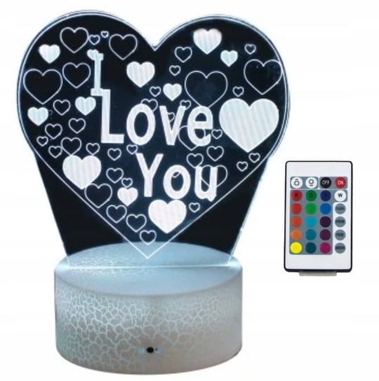 Lampa Nocna Dla Dzieci Serce I Love You 3D Led Inna marka