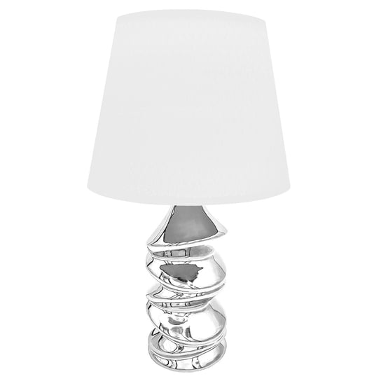 Lampa nocna srebrna stołowa glamour 38 cm / Stylowe Dekoracje Inna marka