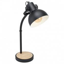 Lampa nocna stołowa LUBENHAM czarna, brązowa E27 28W 18cm 43165 EGLO Eglo