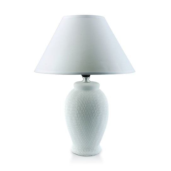 Lampa nocna z abażurem, biała, 25 cm 