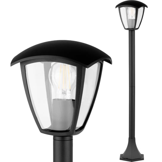 Lampa Ogrodowa E27 Zewnętrzna Słupek Latarnia 1M Czarna Lumiled